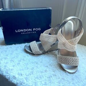 Natural Open Toe Espadrille Stretch Wedge Sandals